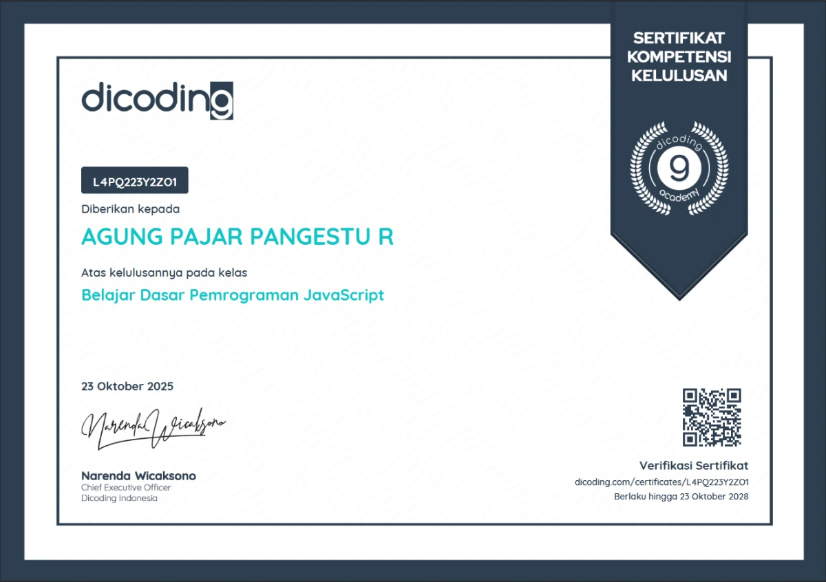 Belajar Dasar Pemrograman JavaScript